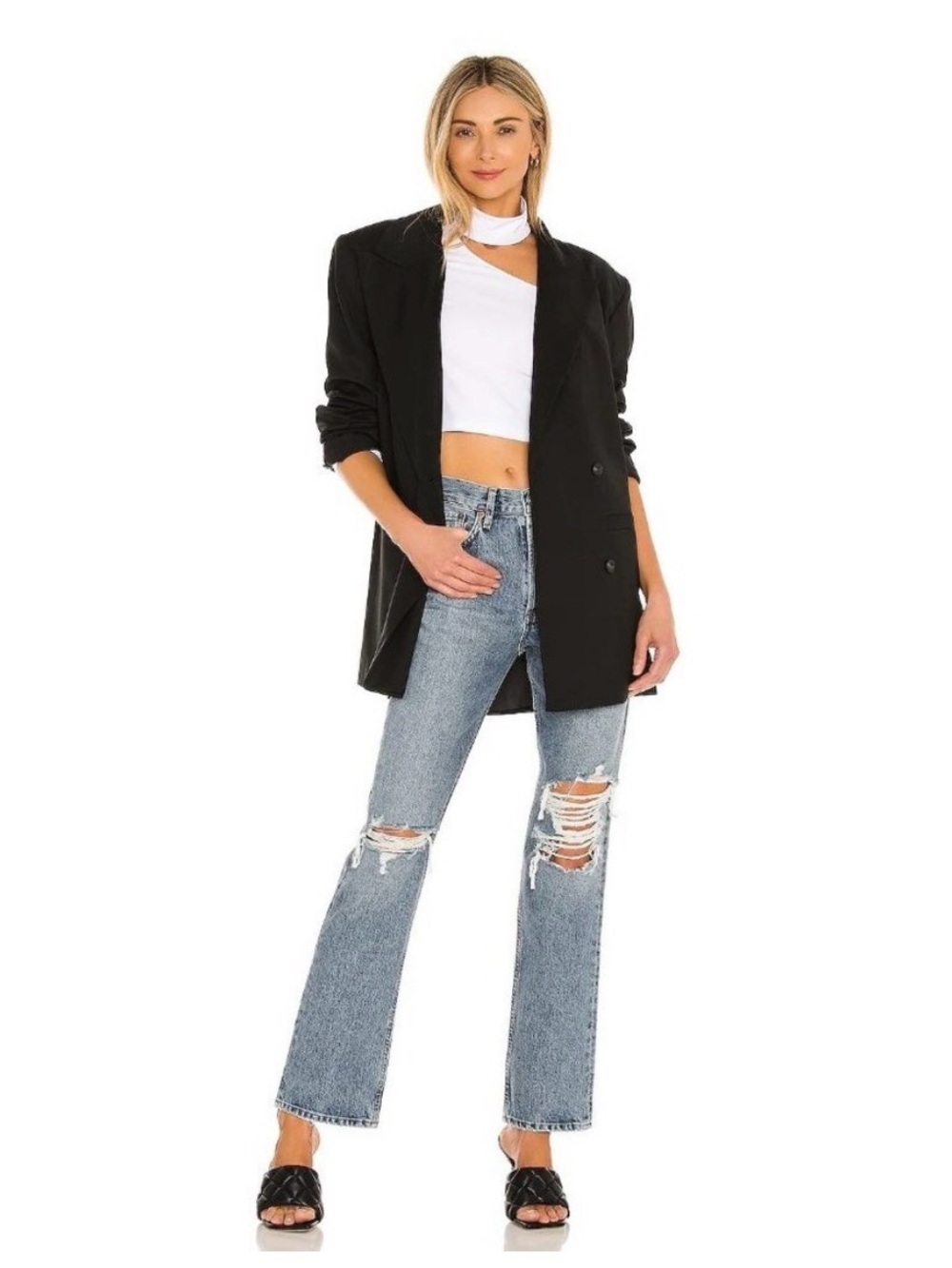 AGOLDE‎ Lana Straight Denim Jeans in Backdrop.